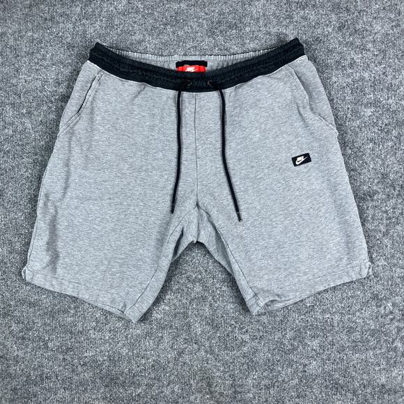 Nike Sweat Shorts Mens Size XL Gray Fleece Drawstring Logo Casual - Picture 1 of 10